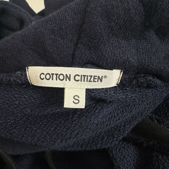 Cotton Citizen Jacket Mens Small Navy Blue Quarter Zip Hooded Side Zippers - Picture 12 of 14